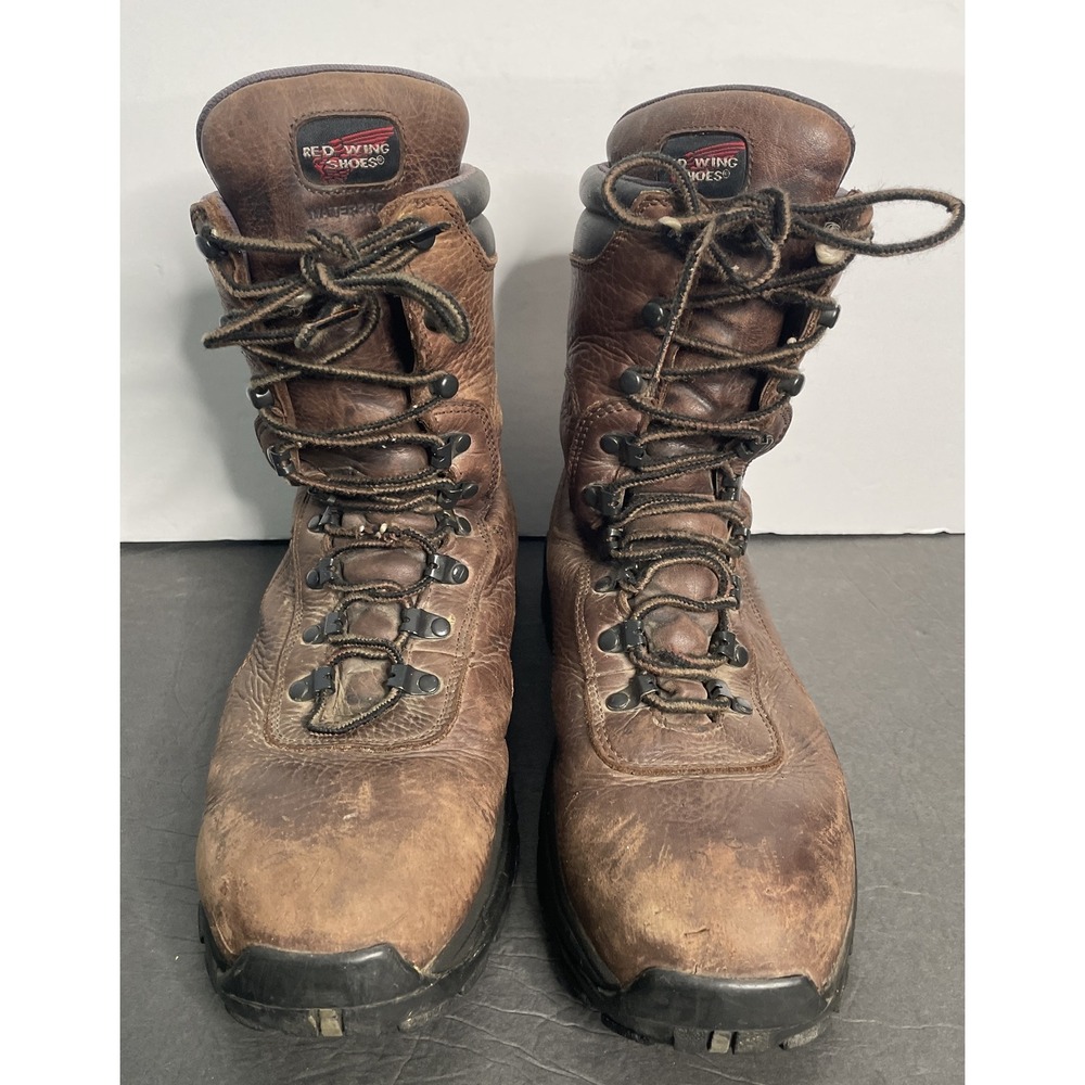 Red Wing Shoes Brown Leather Waterproof Thinsulate Steel Toe Work Boots Men 8.5D